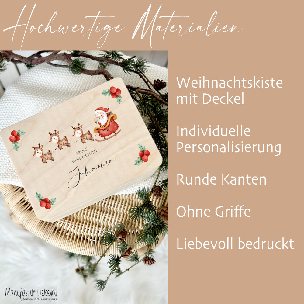 Personalisierte Weihnachtsbox Geschenk Weihnachten Holzbox Holzbox Geschenkbox Frohe Weihnachten Personalisierte Heiligabend Weihnachtsmann