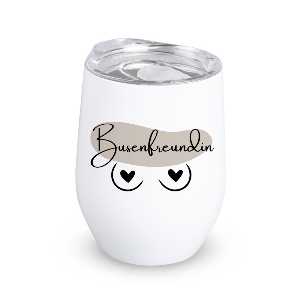 Weinbecher Busenfreundin aus Edelstahl für die Beste Freundin, 3 Motive zur Auswahl