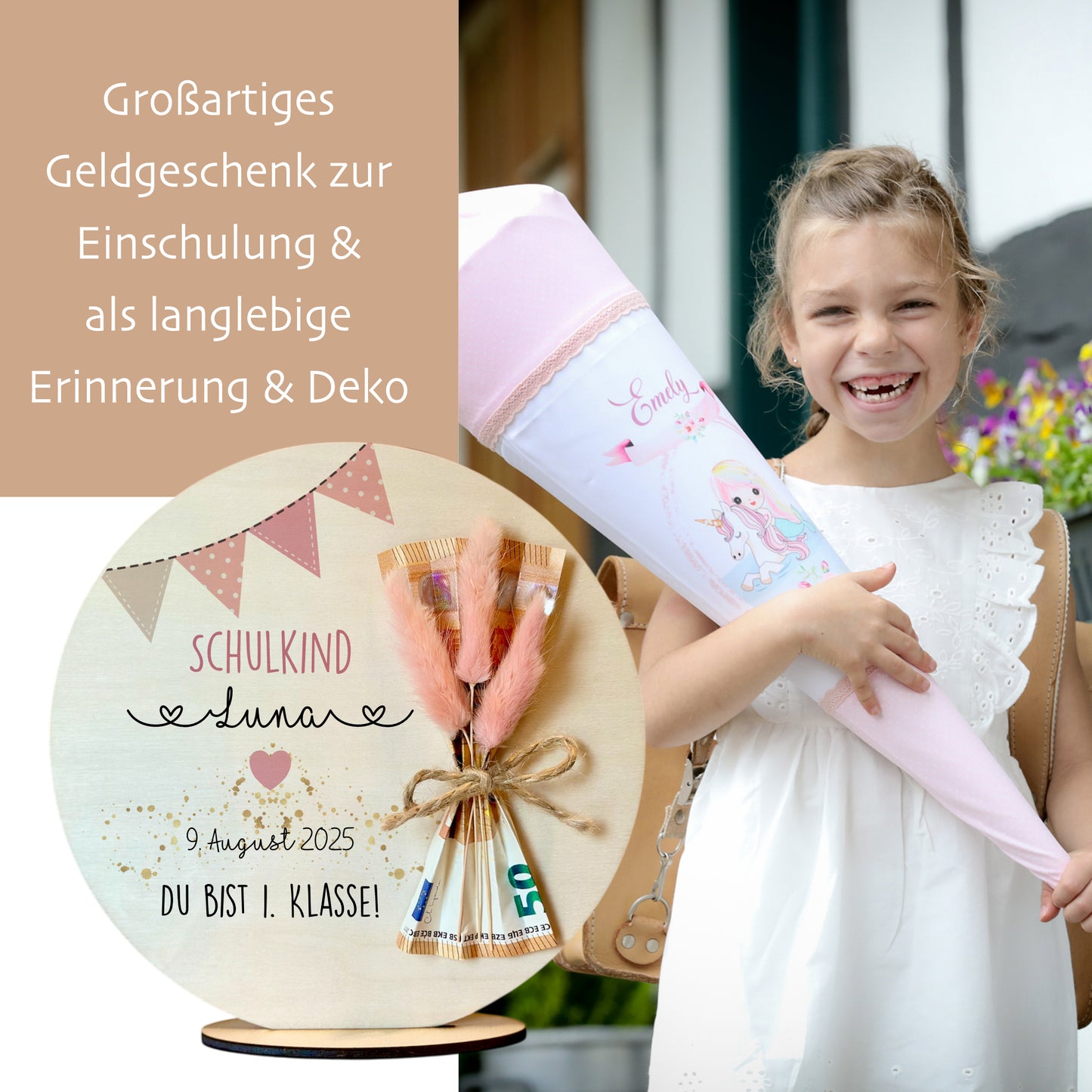 Einschulung Geschenk Einschulung Geld Geschenk Schulkind 2026 Einschulungsgeschenk Name Geschenke zum Schulanfang Mädchen Junge Einschulung