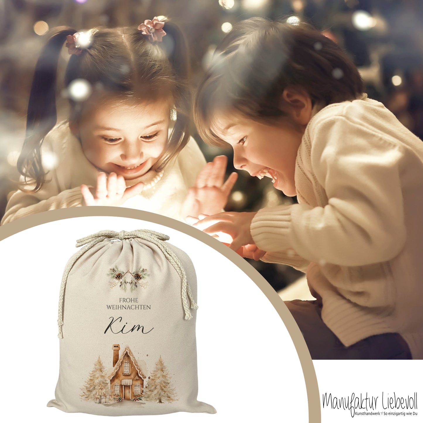 Personalisierter Geschenkesack zum Befüllen für Kinder und Erwachsene zu Weihnachten