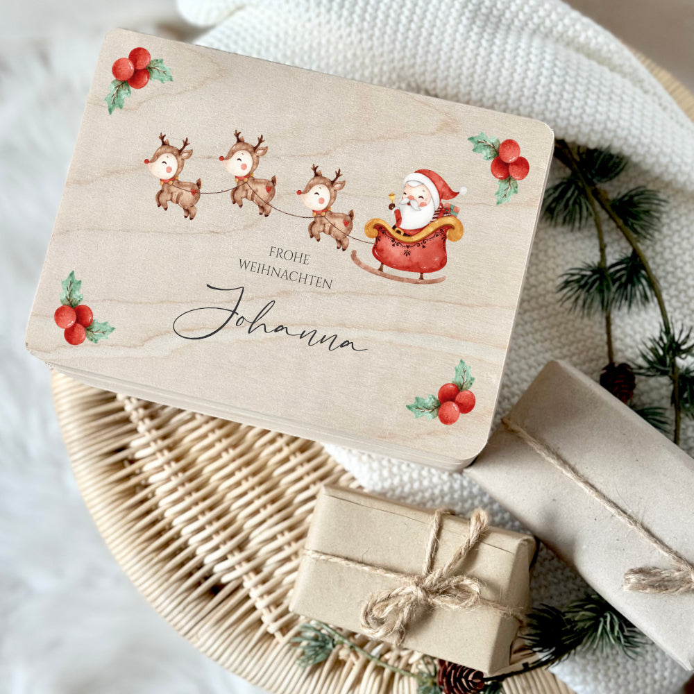 Personalisierte Weihnachtsbox Geschenk Weihnachten Holzbox Holzbox Geschenkbox Frohe Weihnachten Personalisierte Heiligabend Weihnachtsmann