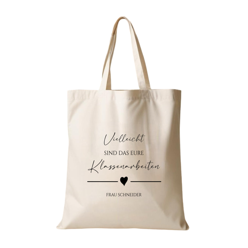 Stoffbeutel "Klassenarbeiten" Abschiedsgeschenk Lehrerin Tasche mit Namen Lehrerin Geschenk Geburtstag