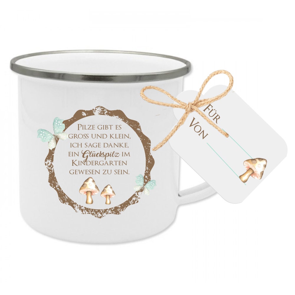 Tasse "Glückspilz" mit Spruch | Besondere Geschenkidee für die Erzieherin zum Abschied | Originelles Geschenk für Kindergärtnerinnen