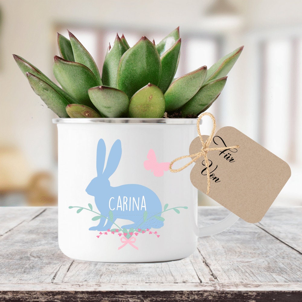 Personalisierte Tasse "Frohe Ostern" mit dem Namen | Originelle Geschenkidee zum Osterfest | Perfektes DIY Geschenk zum selber Gestalten | 3 Motivvarianten zur Auswahl