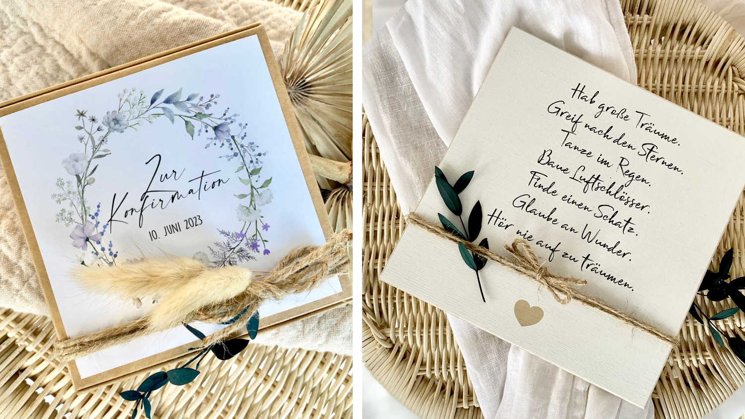 Geschenke zur Konfirmation, Jugendweihe und Firmung.