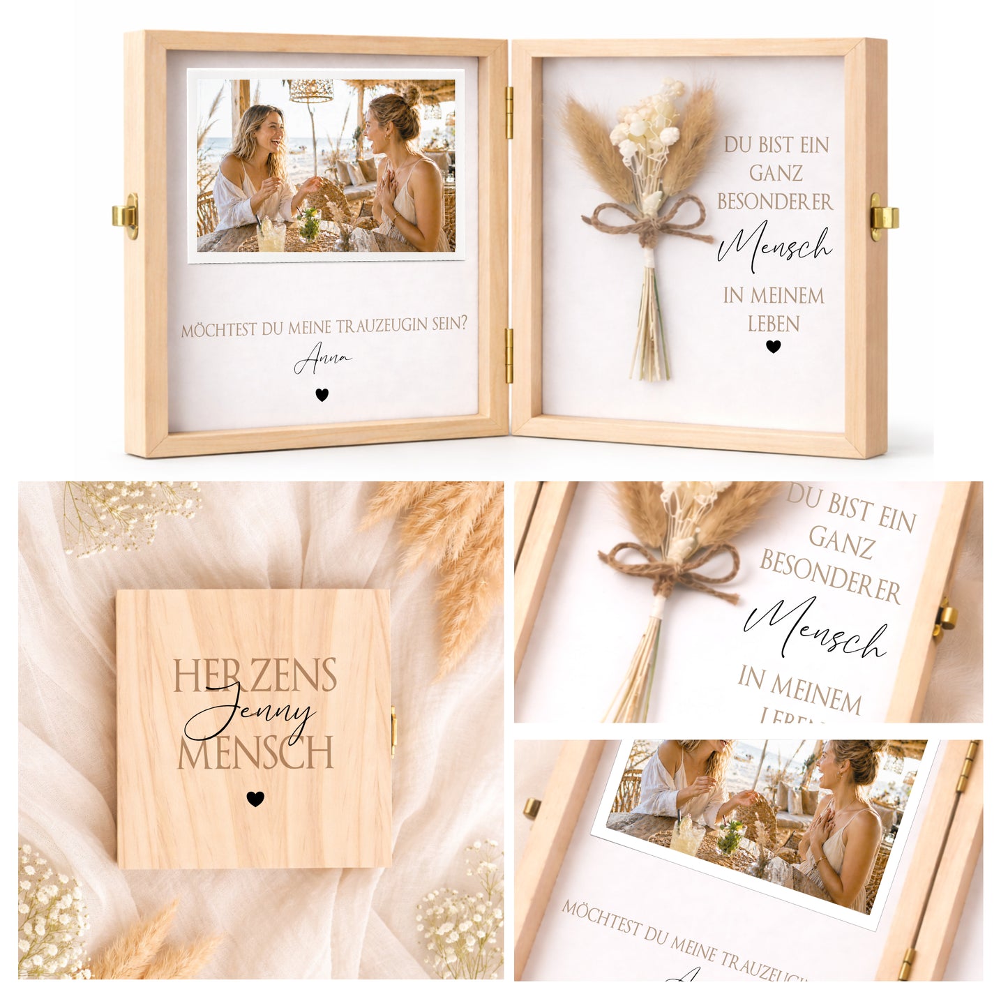 Trauzeugin Trauzeuge fragen Geschenk | Hochzeit Geschenk personalisiert | Willst du meine Trauzeugin / mein Trauzeuge sein I Foto Holzbox