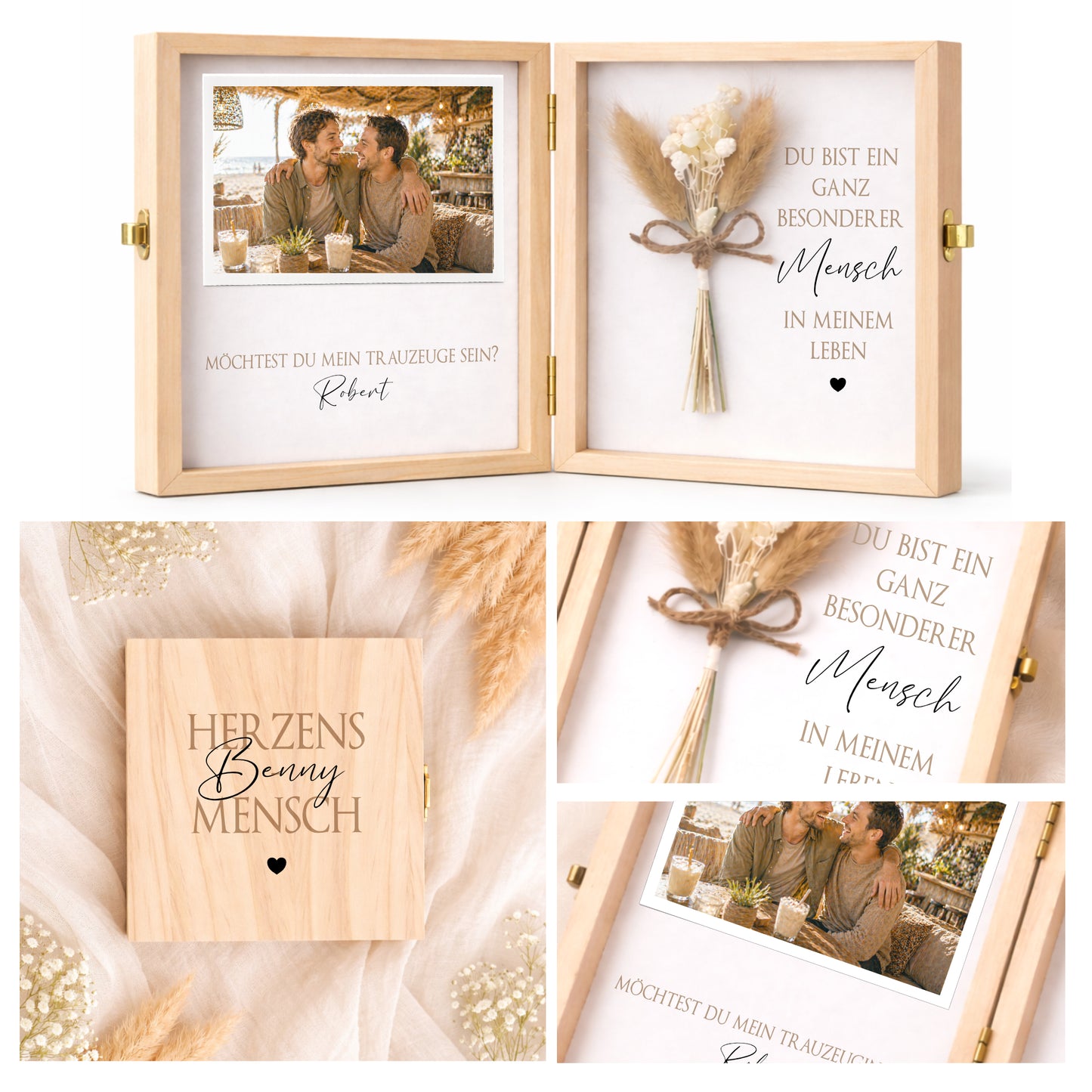Trauzeugin Trauzeuge fragen Geschenk | Hochzeit Geschenk personalisiert | Willst du meine Trauzeugin / mein Trauzeuge sein I Foto Holzbox