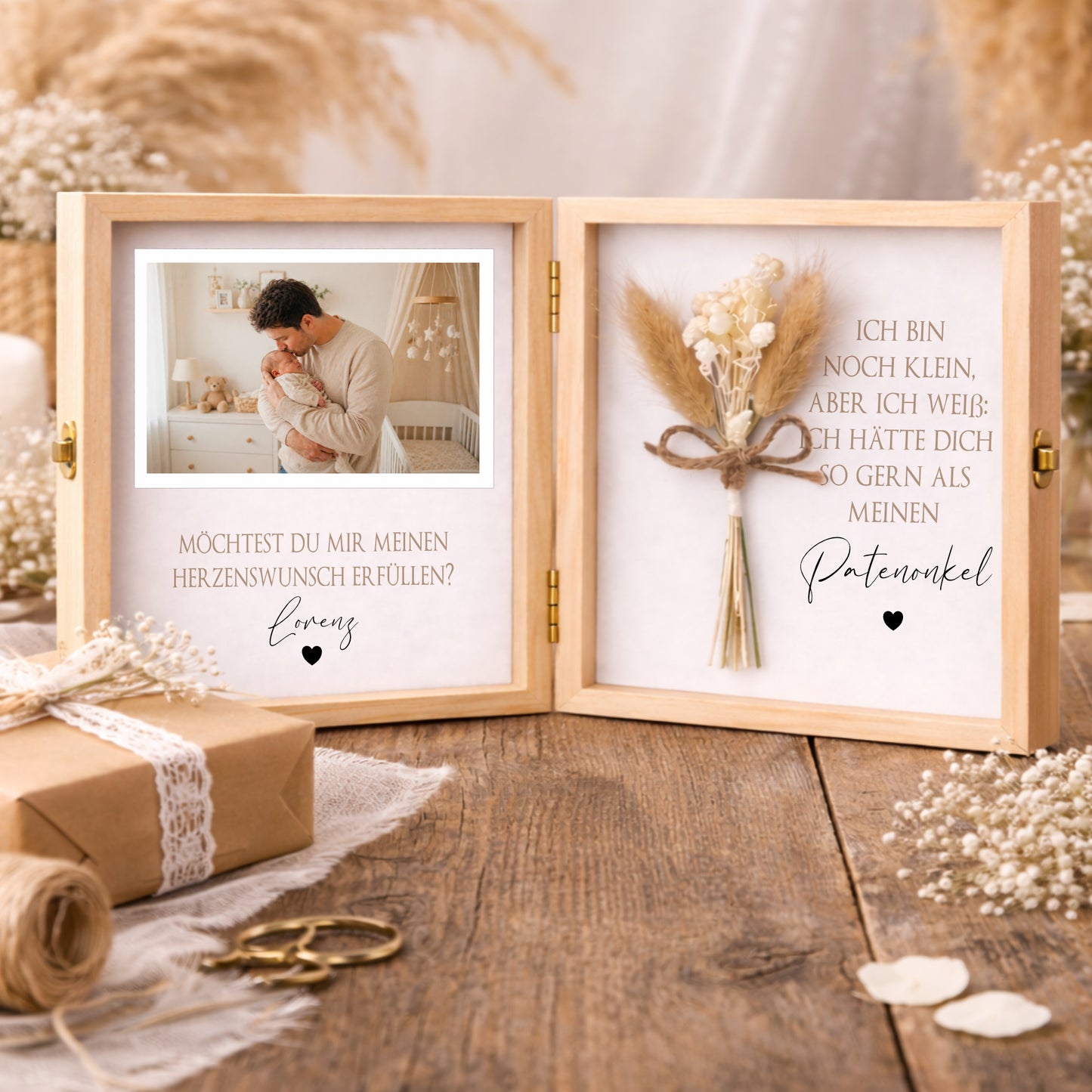 Taufe Geschenk Patentante - Patenonkel fragen | Personalisierte Holzbox mit Namen | Willst du meine Patentante / mein Patenonkel werden