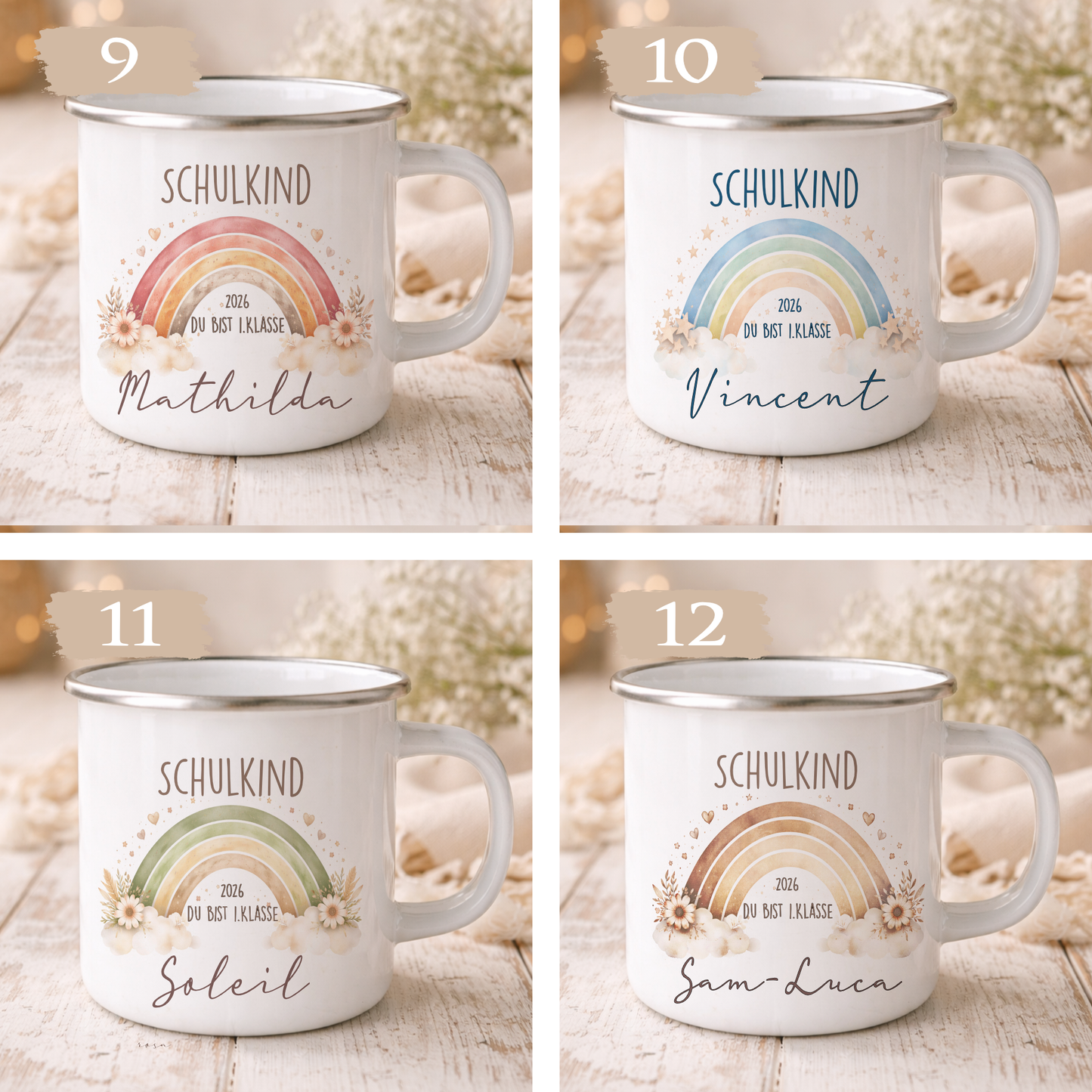 Einschulung Geschenk Schulkind 2026 I Personalisierte Kinder Tasse mit Namen viele Motive I Mädchen Einschulung Junge Geschenk Schulstart