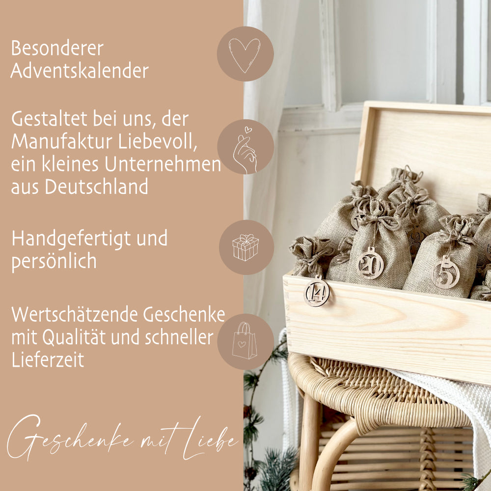 Personalisierter Adventskalender zum Befüllen für Kinder