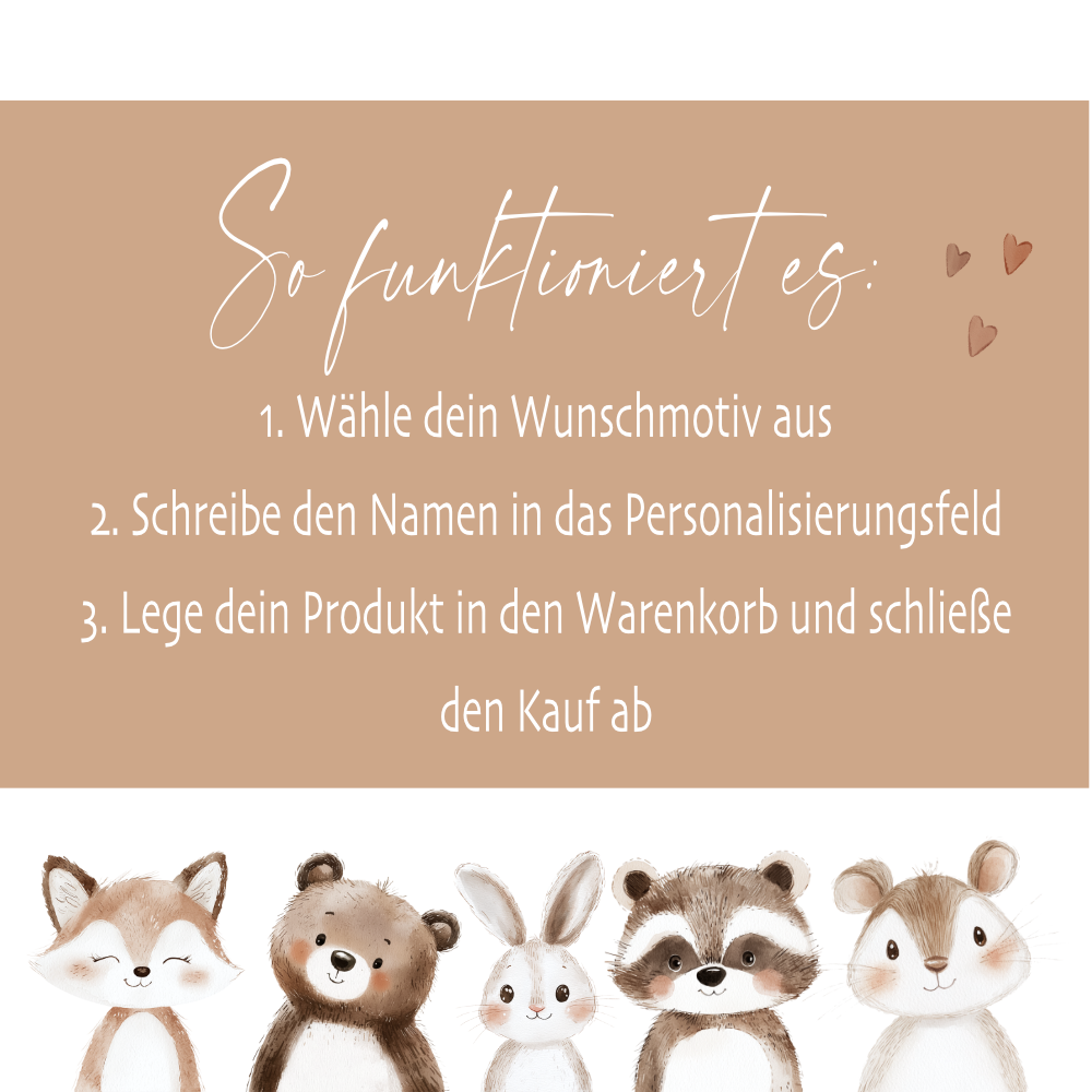 Brotdose mit Namen personalisiert Waldtiere | Lunchbox Kinder Kindergarten Schule S & M | Frühstücksdose Mädchen Jungen | Geschenk Einschulung