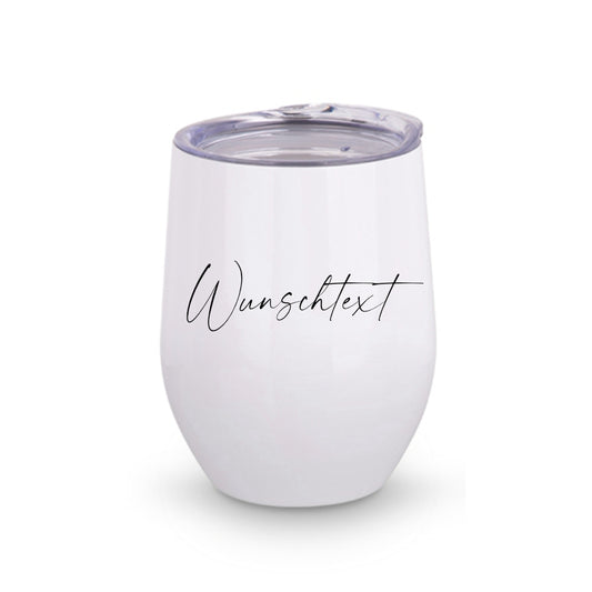 Thermobecher mit Wunschtext und mit Deckel, Personalisierter Trinkbecher für warme und kalte Getränke