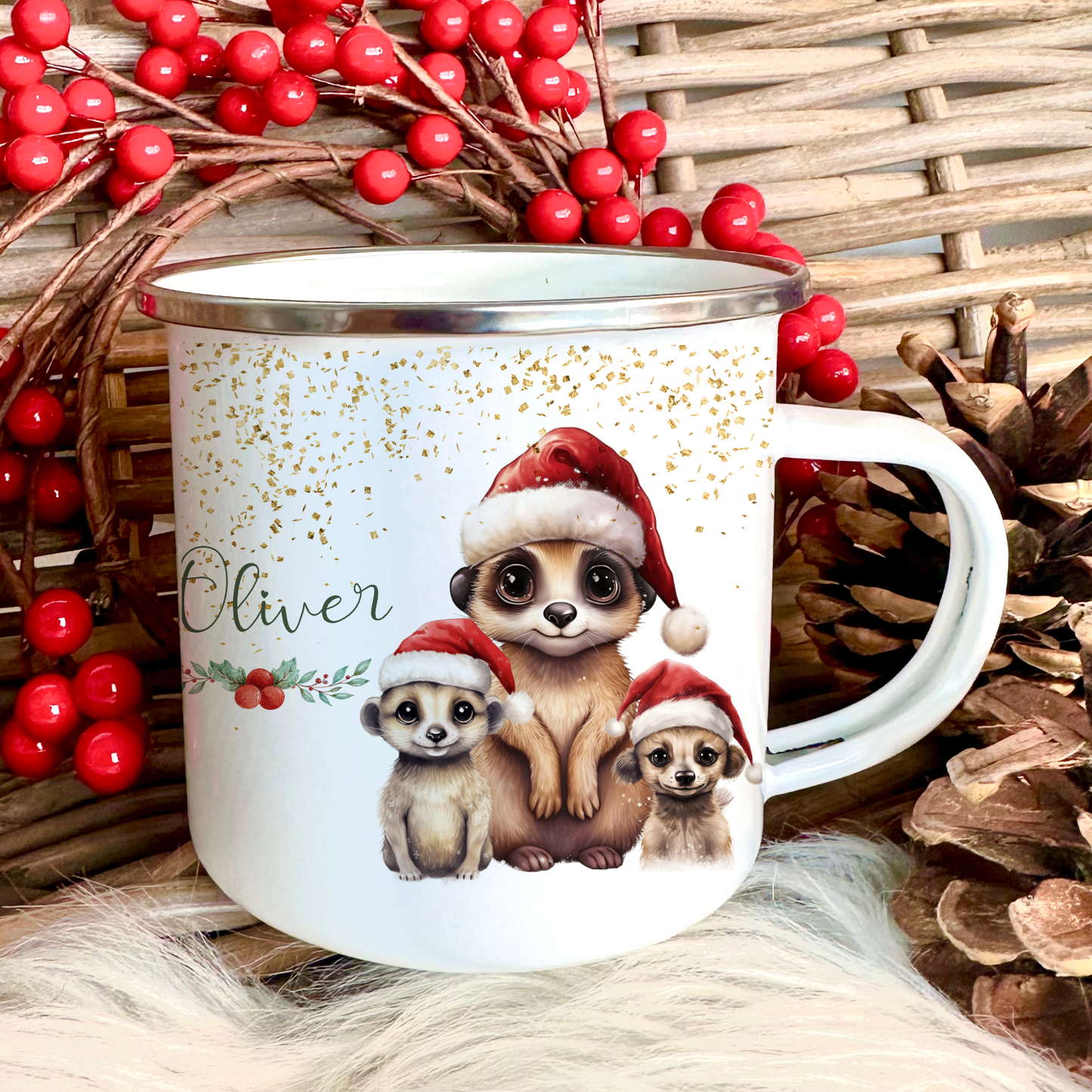 Kinder Tasse mit Namen als Nikolaus Weihnachtsgeschenk