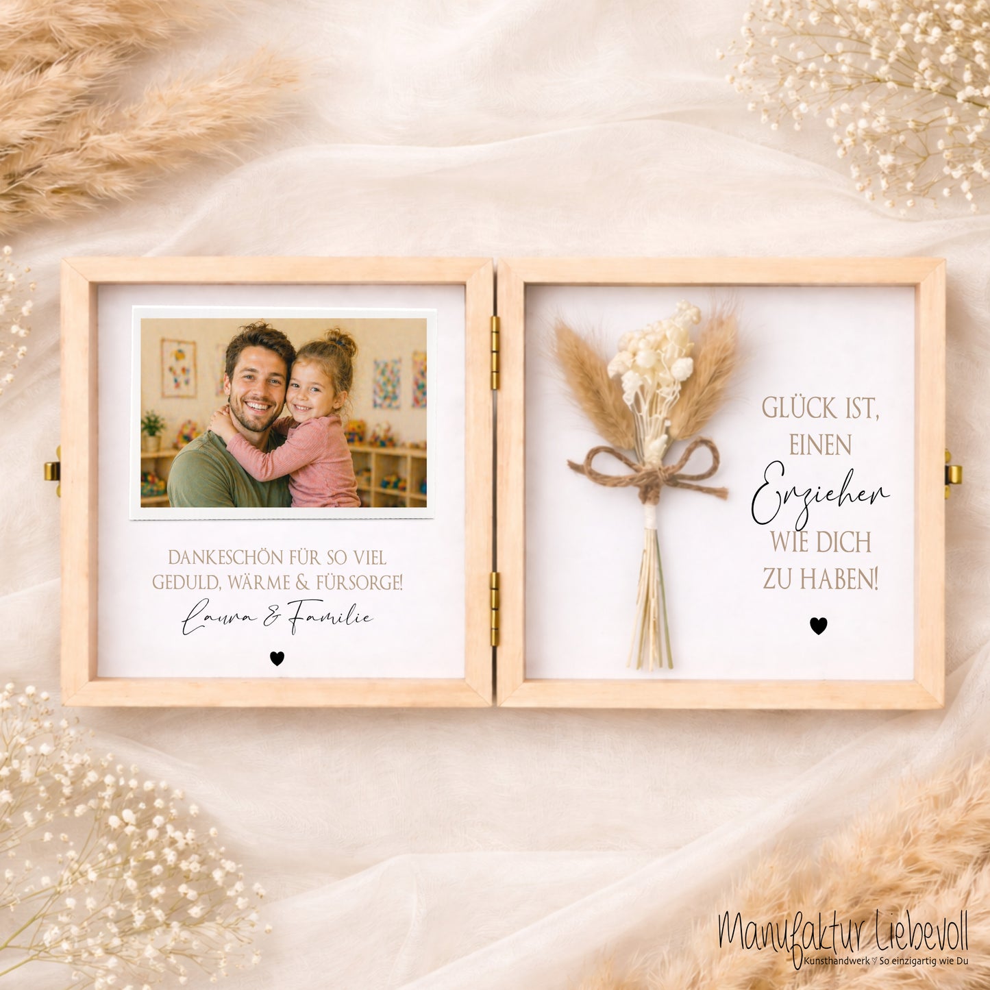 Erzieherin Geschenk personalisiert | Abschiedsgeschenk Kita Kindergarten | Danke Geschenk Erzieherin Holzbox Dankeschön mit Namen des Kind
