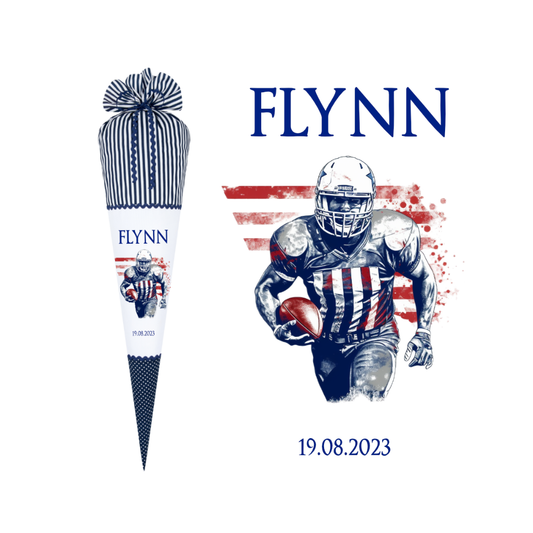 Football Sport Schultüte mit Namen zur Einschulung