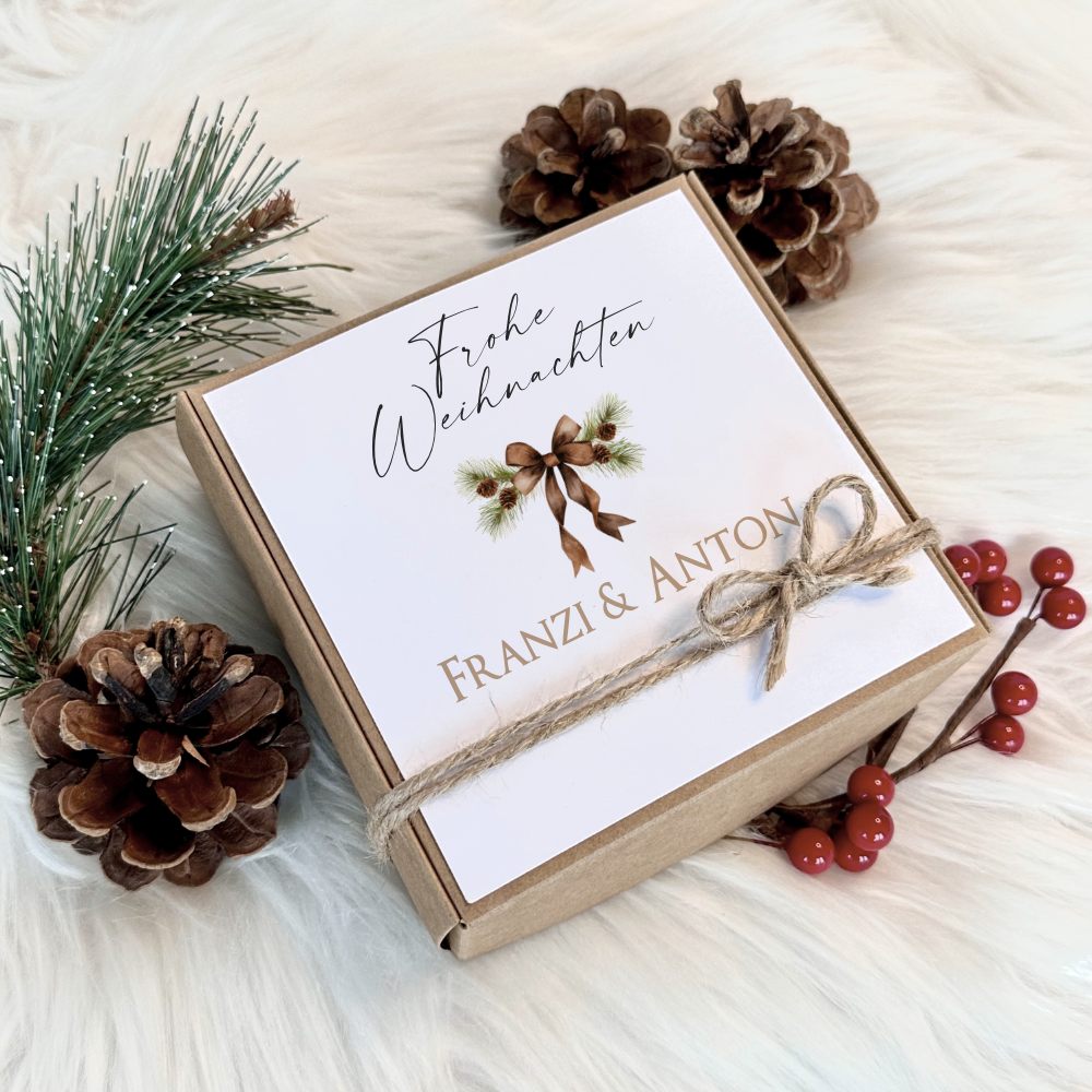 Geschenk Box Geschenkschachtel Frohe Weihnachten I Name Personalisiert I Weihnachtsgeschenk Karte I 3 Varianten