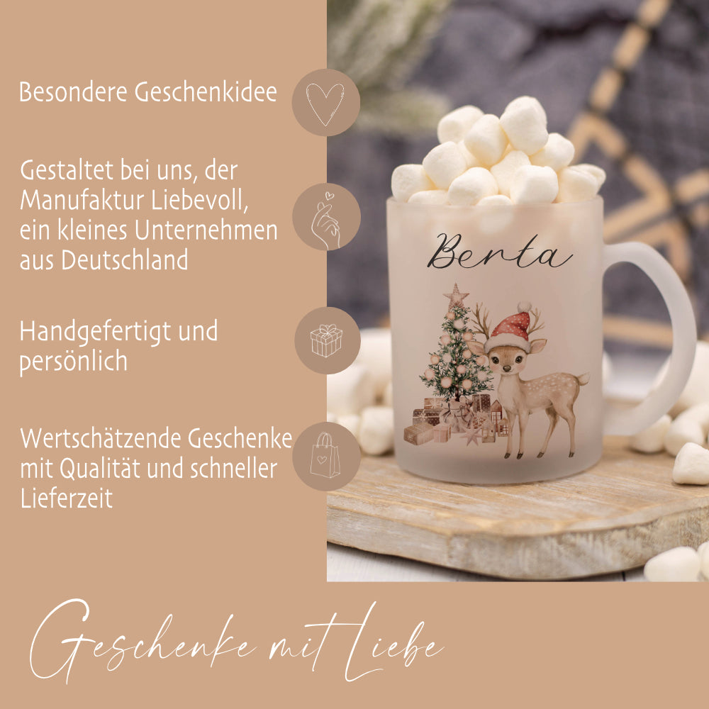 Weihnachten Personalisierte Tassen Weihnachtstasse mit Namen Weihnachtsgeschenk Glühweintasse Punsch Nikolaus Glastasse Manufaktur Liebevoll Große Motivauswahl