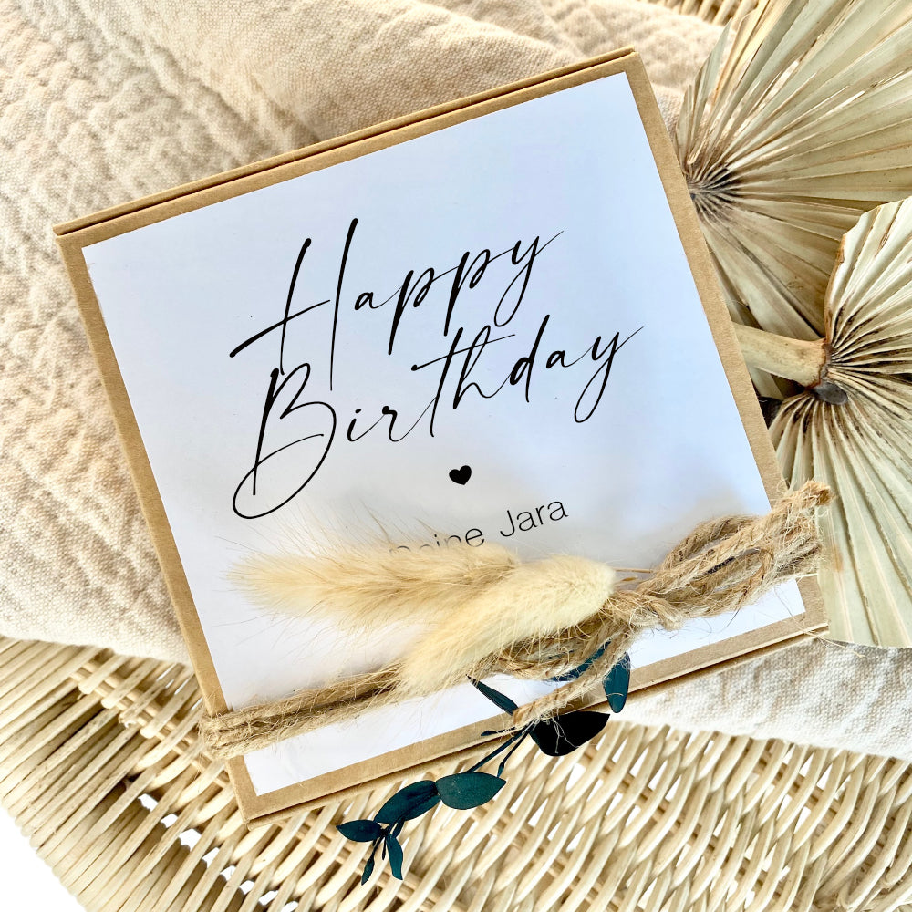 Geschenkverpackung "Happy Birthday" mit personalisierten Wunschtext, Geldgeschenk: Geburtstag, Geburtstagsgeschenk