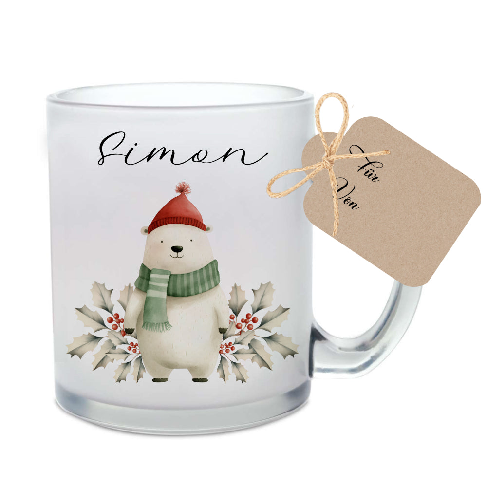 Weihnachten Tasse Geschenk Personalisiert Weihnachtstasse Glas Glastasse Glühweintasse Weihnachtspunsch | Große Motivauswahl