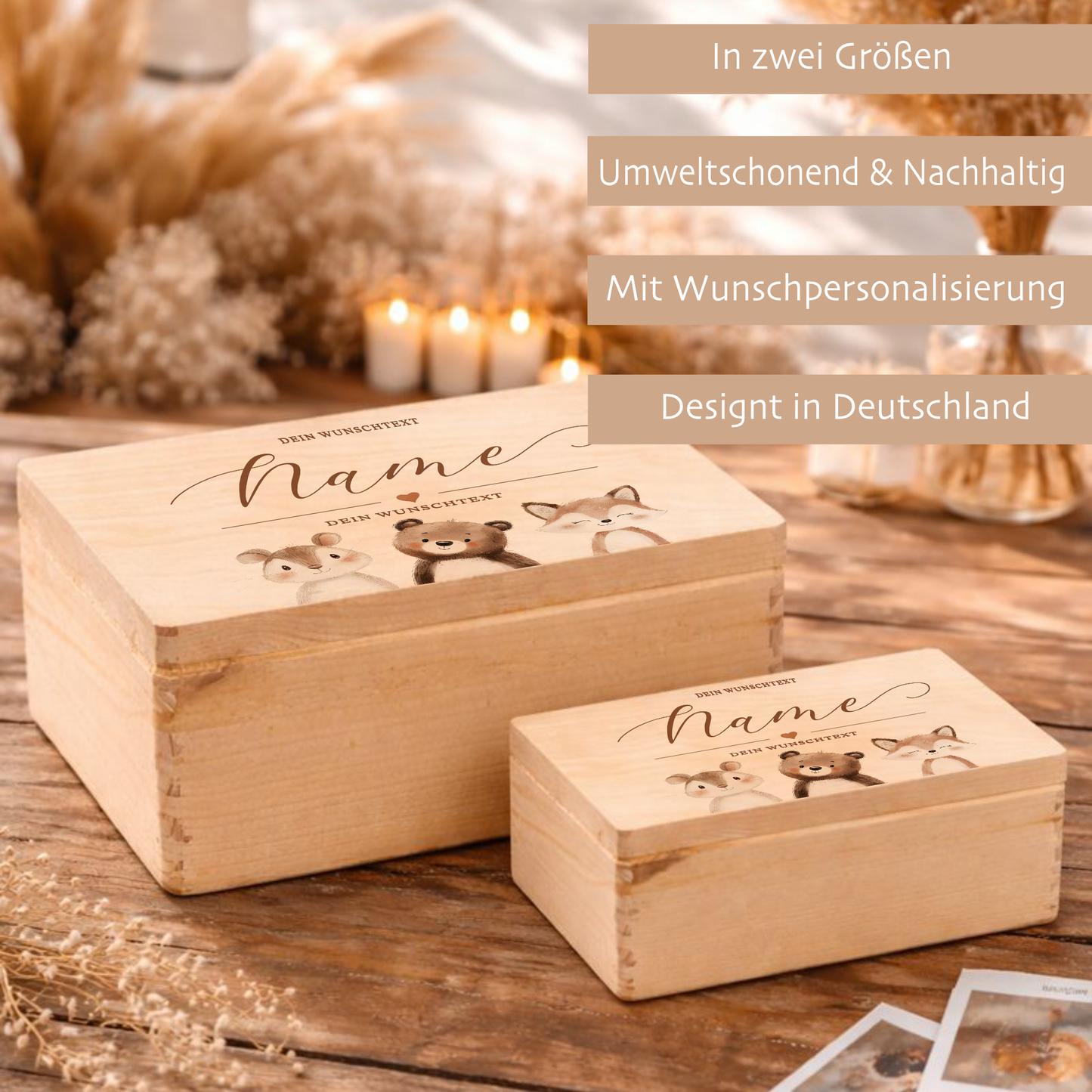 Personalisierte Erinnerungskiste Baby mit Namen, Geschenk zur Geburt, Taufgeschenk, Holzkiste Kinder, Erinnerungsbox Baby, Geschenk  Kind