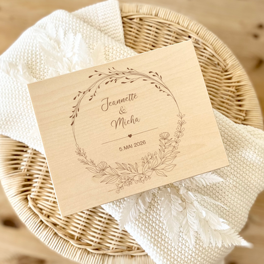 Personalisierte Erinnerungskiste zur Hochzeit, Holzbox als Geschenk für das Brautpaar, Hochzeitsgeschenk