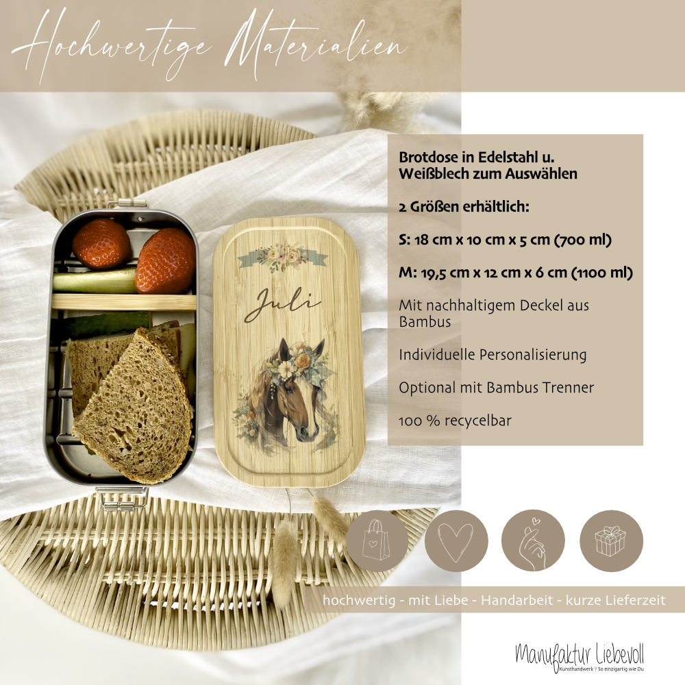 Lunchbox mit Pferdemotiv als Geschenk für Mädchen