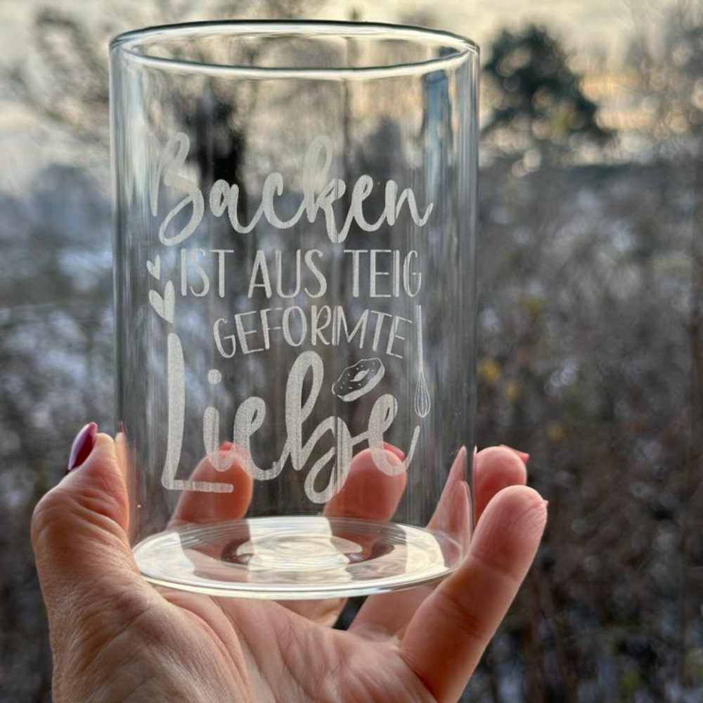 Personalisiertes Geschenk, Keksglas mit Namen, Glas mit Holzdeckel