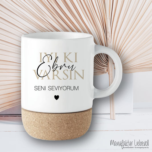 Tasse mit Namen Spruch auf türkisch I Kaffeetasse türkischer Tee Tasse Geschenk Bayram I Ramadan Geschenk Mama Freundin Geburtstagsgeschenk