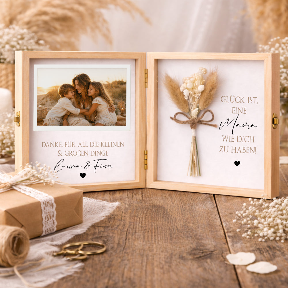 Geschenk Mama Papa personalisiert | Muttertagsgeschenk & Vatertagsgeschenk | Geburtstagsgeschenk Eltern | Fotogeschenk Holzbox