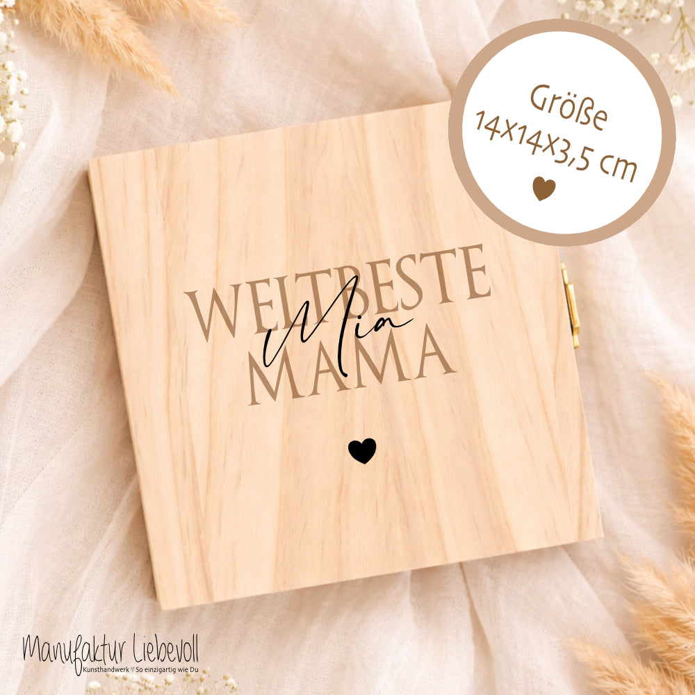 Geschenk Mama Papa personalisiert | Muttertagsgeschenk & Vatertagsgeschenk | Geburtstagsgeschenk Eltern | Fotogeschenk Holzbox