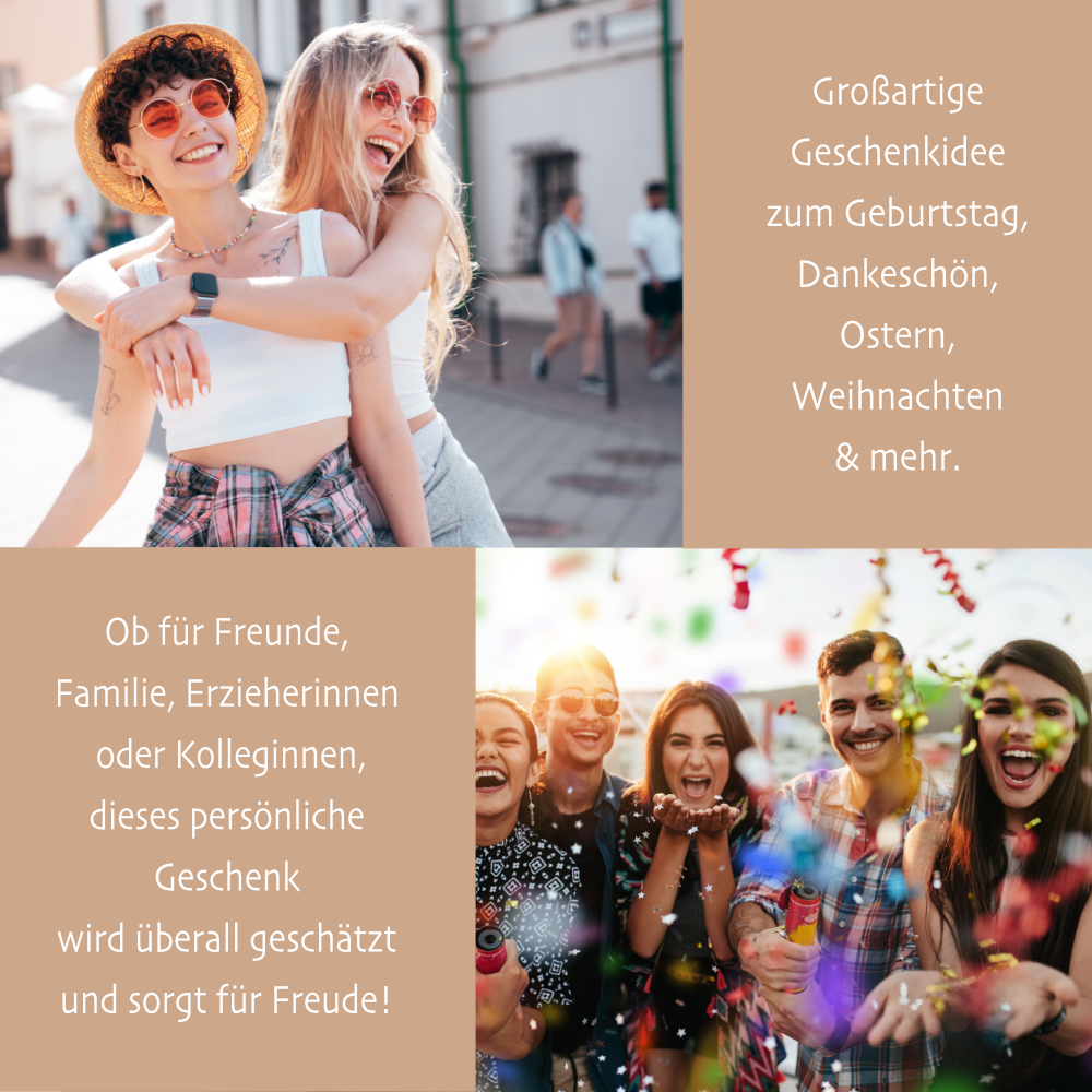 Personalisierter Stoffbeutel für Frauen, 3 Motive: Herzensmensch, Lieblingsmensch, Busenfreundin