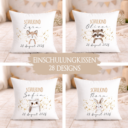 Personalisiertes Kissen zur Einschulung – Schulkind 2026 Geschenk mit Namen