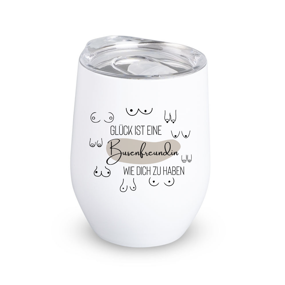 Weinbecher Busenfreundin aus Edelstahl für die Beste Freundin, 3 Motive zur Auswahl