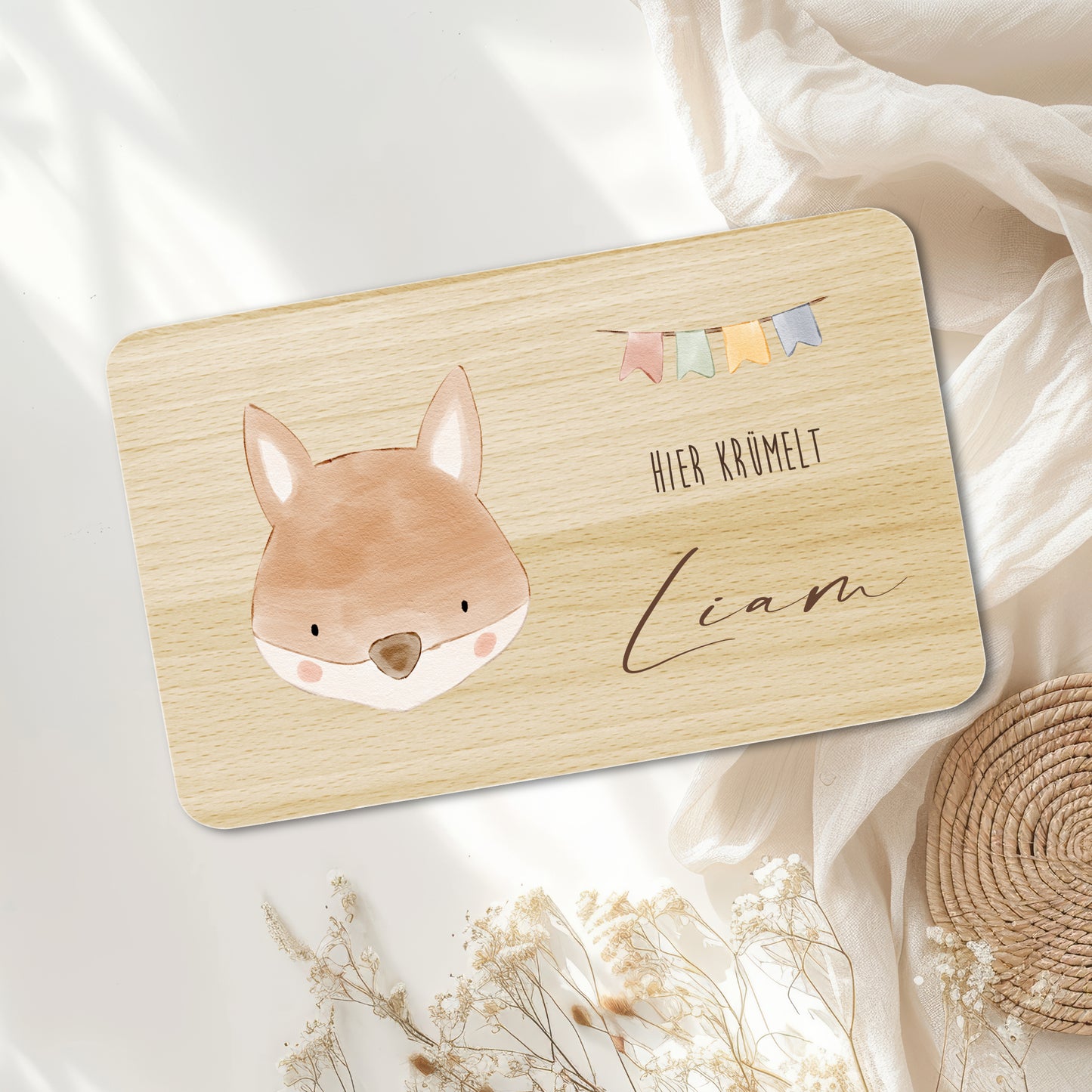 Frühstücksbrett personalisiertes Babygeschenk Geburt Taufe Baby Taufgeschenk Schneidebrett mit Namen| Große Motivauswahl