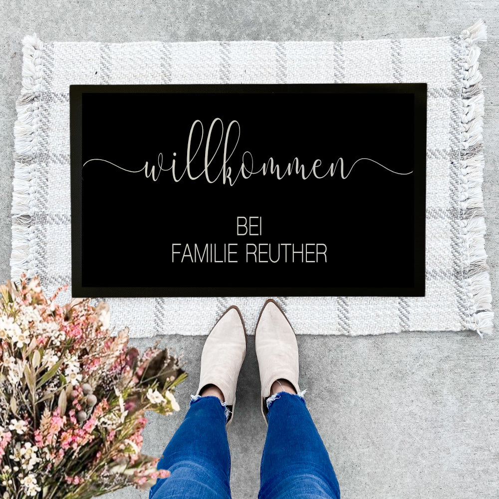 Personalisierte Fußmatte mit Namen Fussmatte Personalisiert Fußmatte Willkommen Geschenk Familie Hochzeit Umzug Einzug