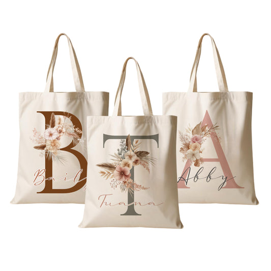 Stoffbeutel mit Namen und Anfangsbuchstaben