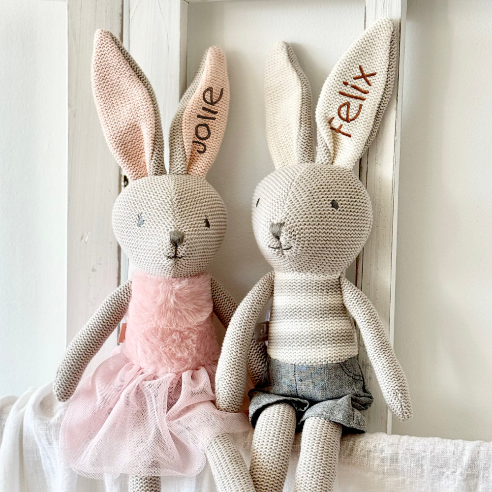Personalisierte Stoffhasen für Babys, Kleinkinder, Kinder
