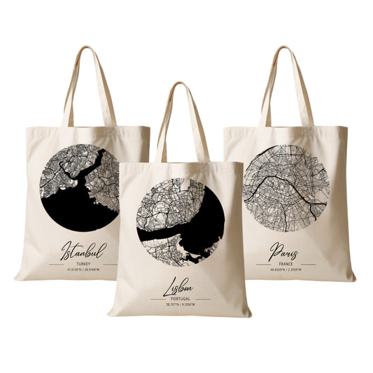 Stoffbeutel City Map mit 23 Städten zur Auswahl ... New York London Berlin Paris uvm.