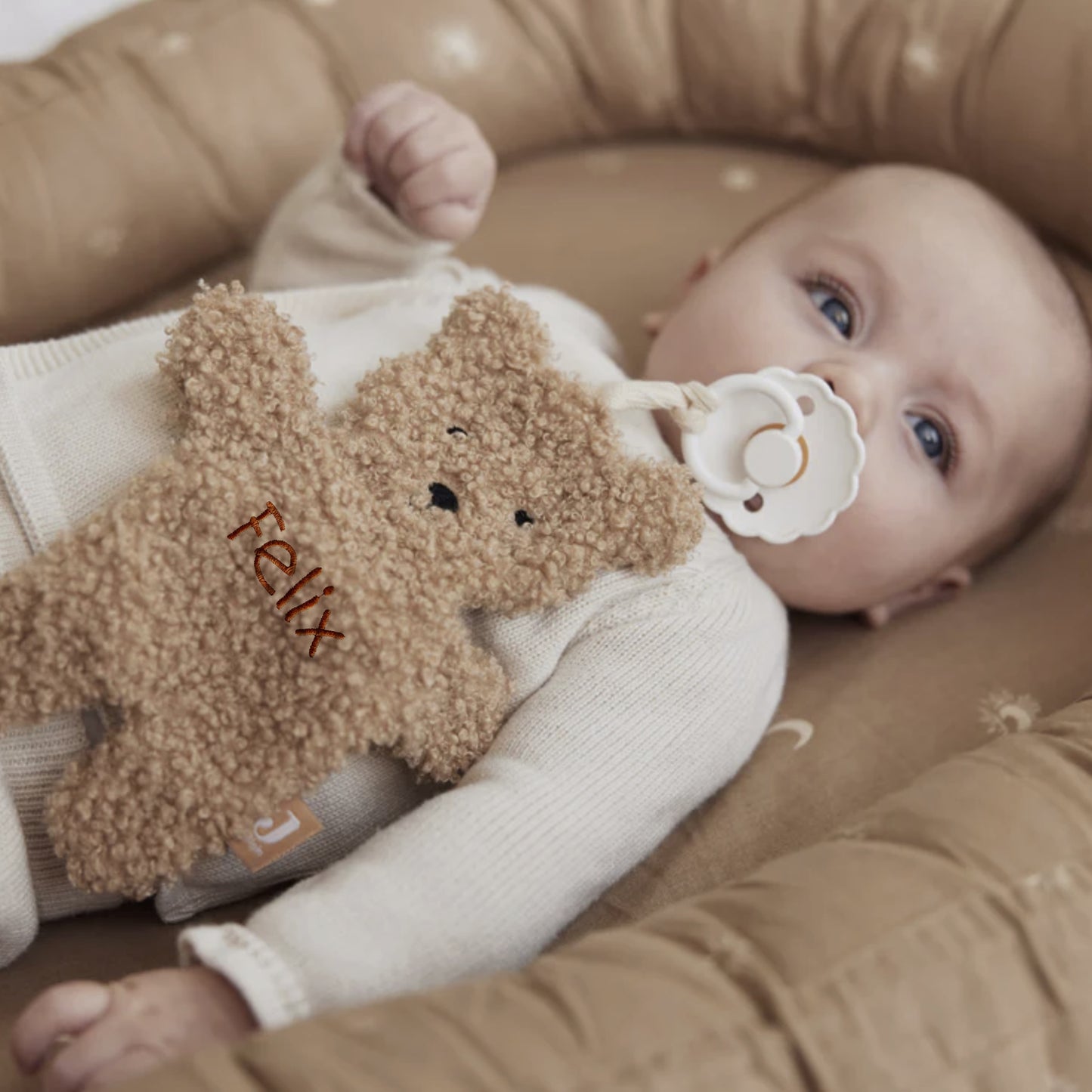 Schmusetuch Teddy Schmusetier Baby Kuscheltuch Teddy Babygeschenk Geburt Baby personalisiert Schnuffeltuch