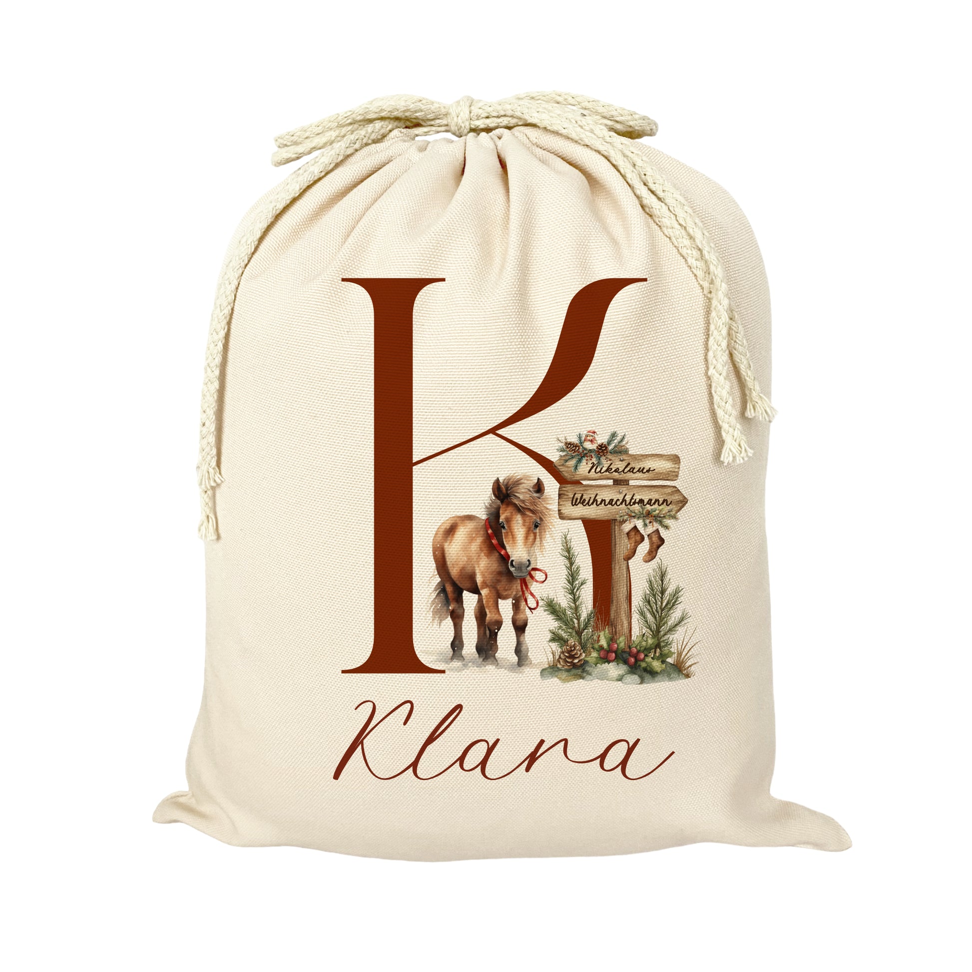 Nikolaussack Weihnachtsmannsack Geschenkesack Name Kinder