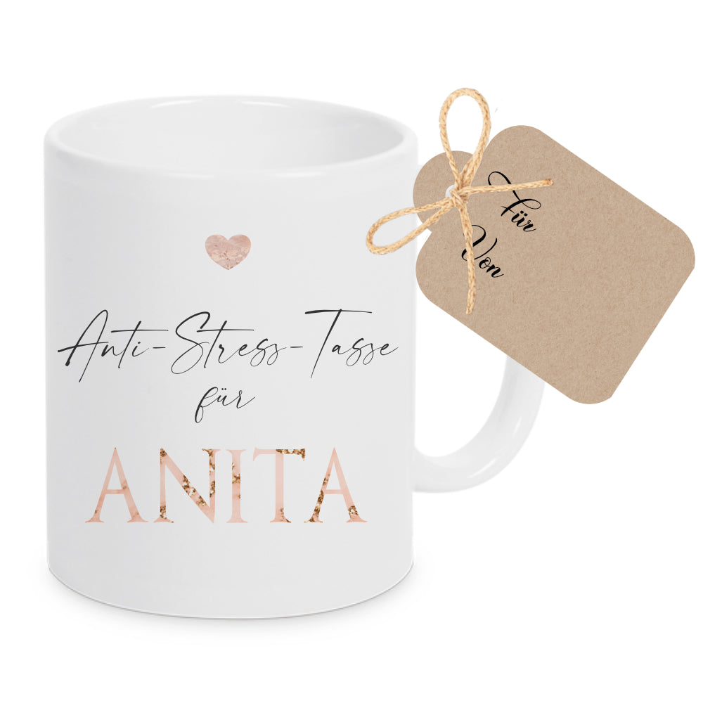 Anti Stress Tasse mit Namen | Kaffeetasse aus Keramik