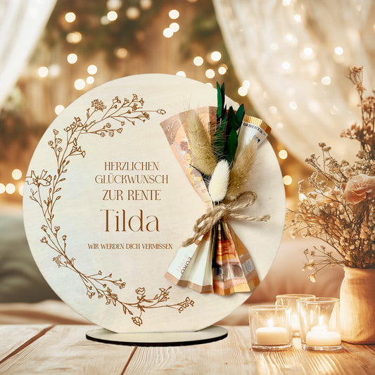 Geschenk Rente Frau, Geschenk zur Rente aus Holz personalisiert Kollegin Geschenk Ruhestand Mann Abschiedsgeschenk Arbeitskollegin Abschied