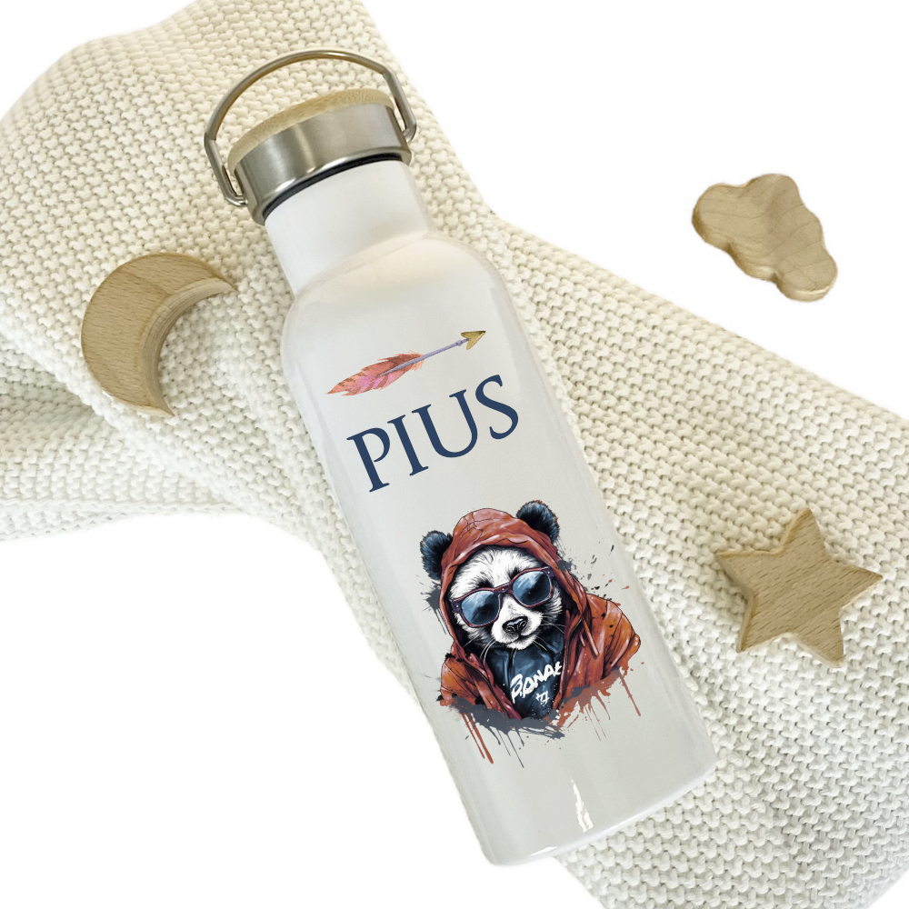 Panda Trinkflasche mit Namen für Jungen als Geschenkidee