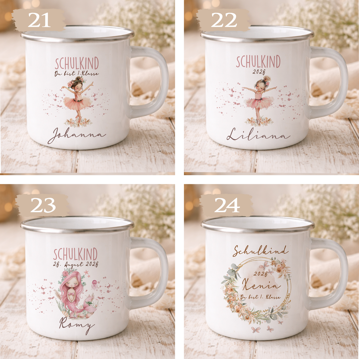 Einschulung Geschenk Schulkind 2026 I Personalisierte Kinder Tasse mit Namen viele Motive I Mädchen Einschulung Junge Geschenk Schulstart