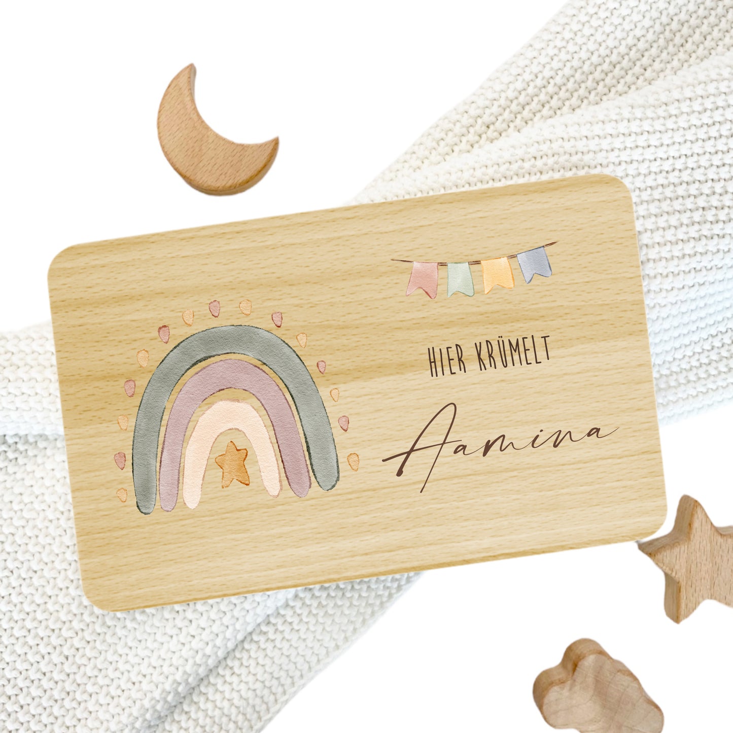 Frühstücksbrett personalisiertes Babygeschenk Geburt Taufe Baby Taufgeschenk Schneidebrett mit Namen| Große Motivauswahl