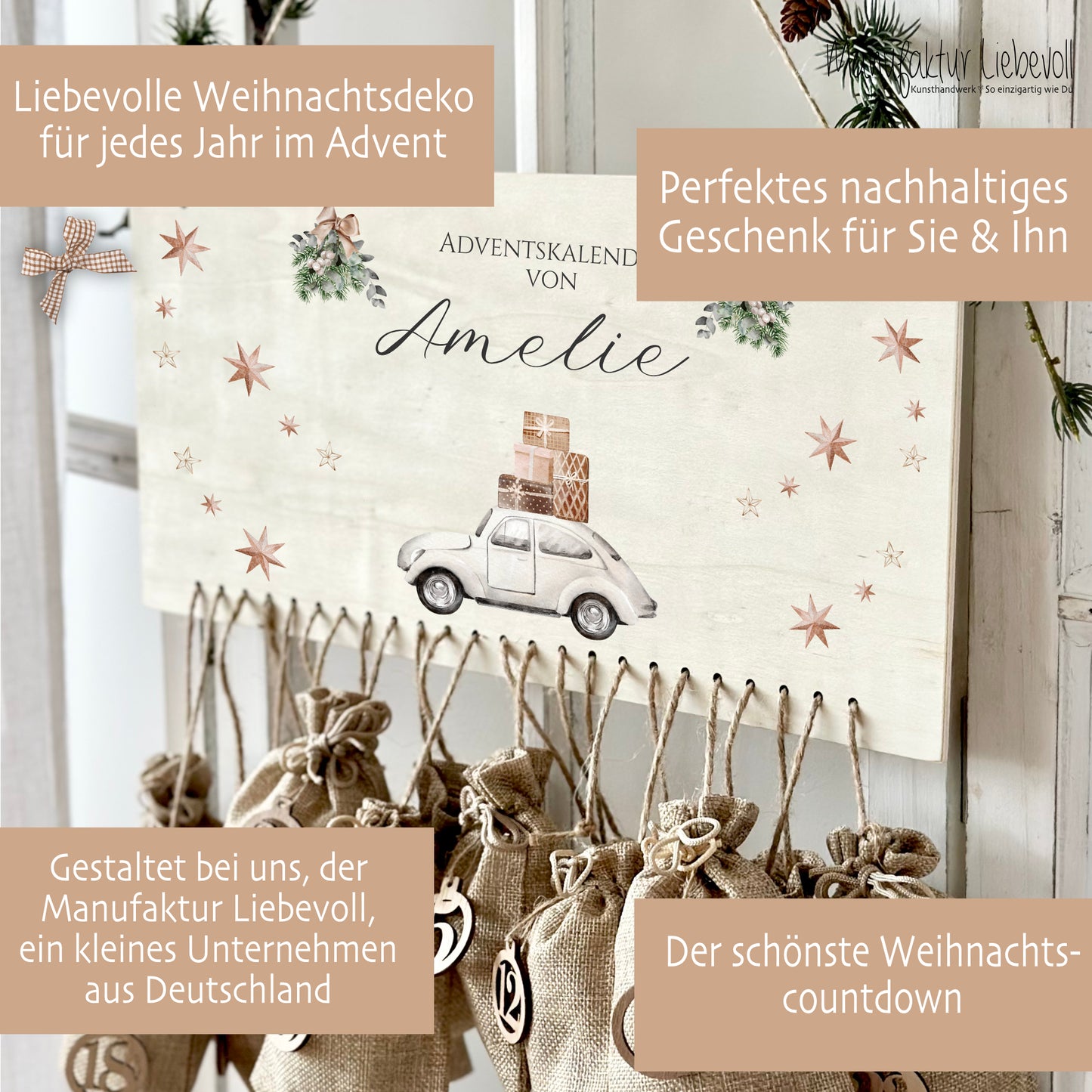 Adventskalender mit Namen als Geschenk