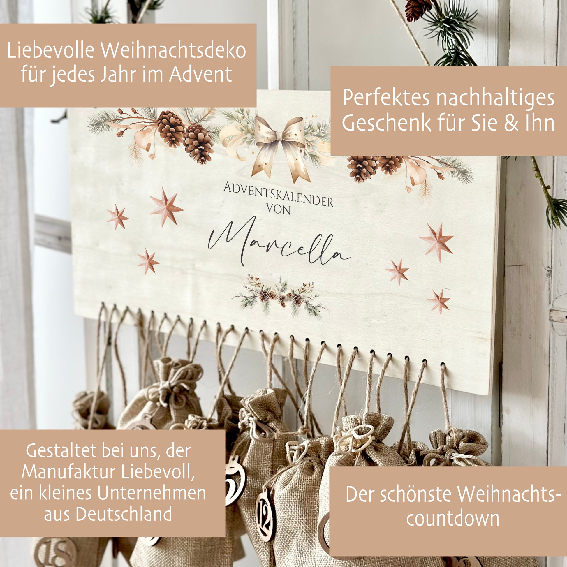 Adventskalender Marcella Holzschild