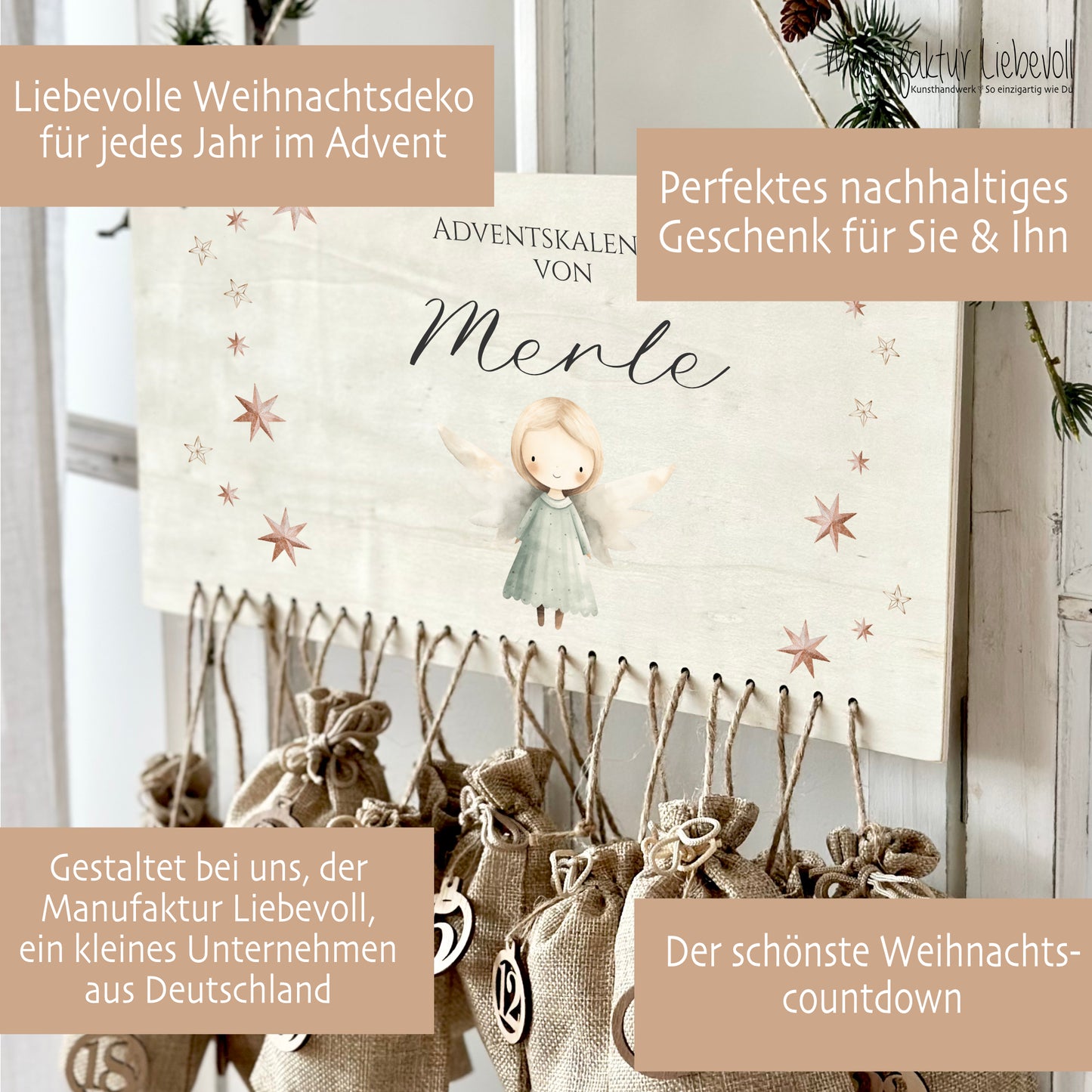 Adventskalender Merle Holzschild