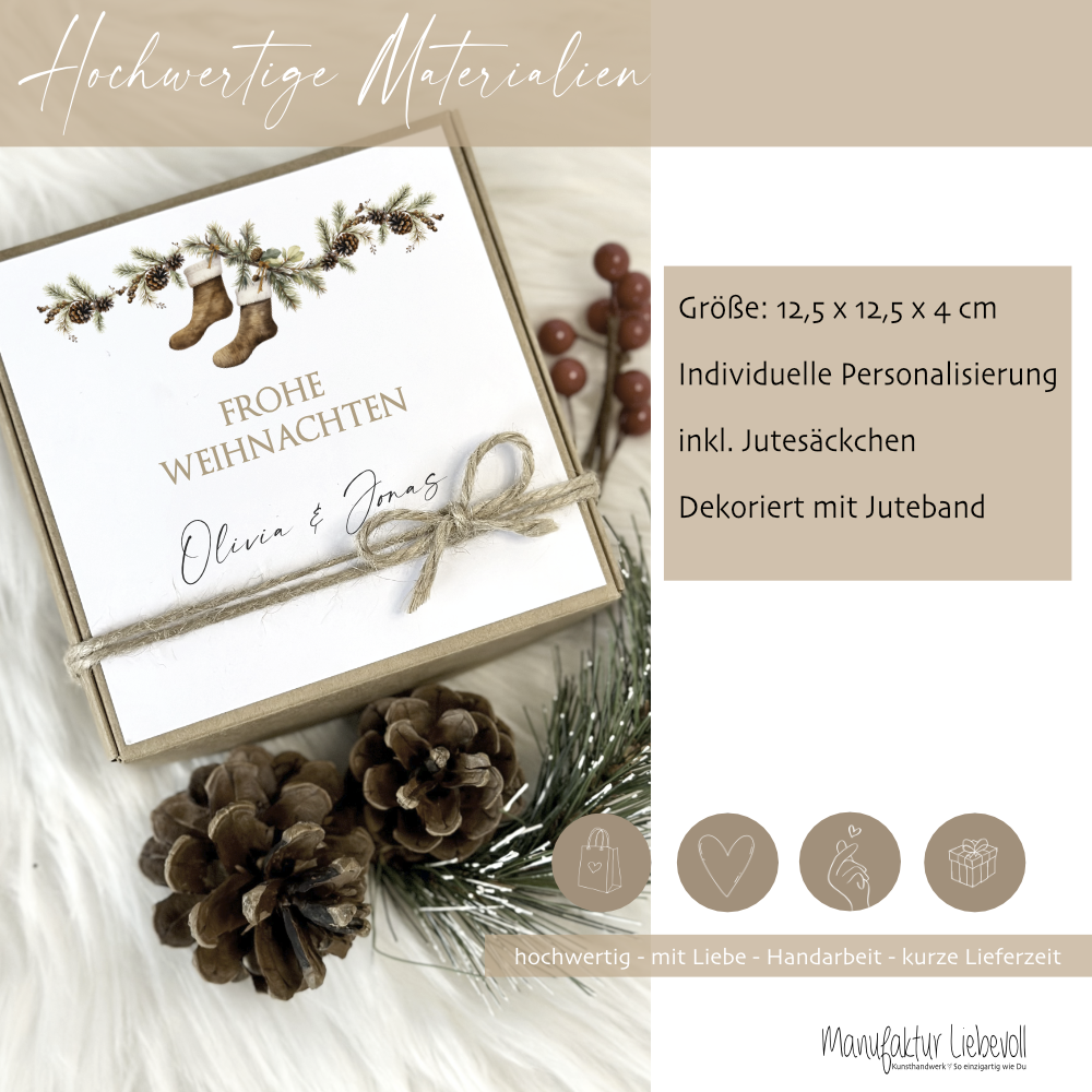 Geschenkschachtel Frohe Weihnachten Geschenkidee mit Namen