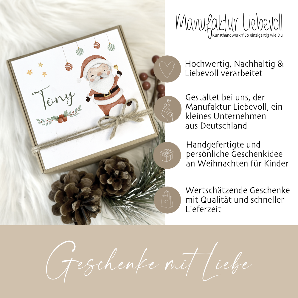 Geschenkschachtel als Weihnachtsgeschenk mit Namen für Kinder